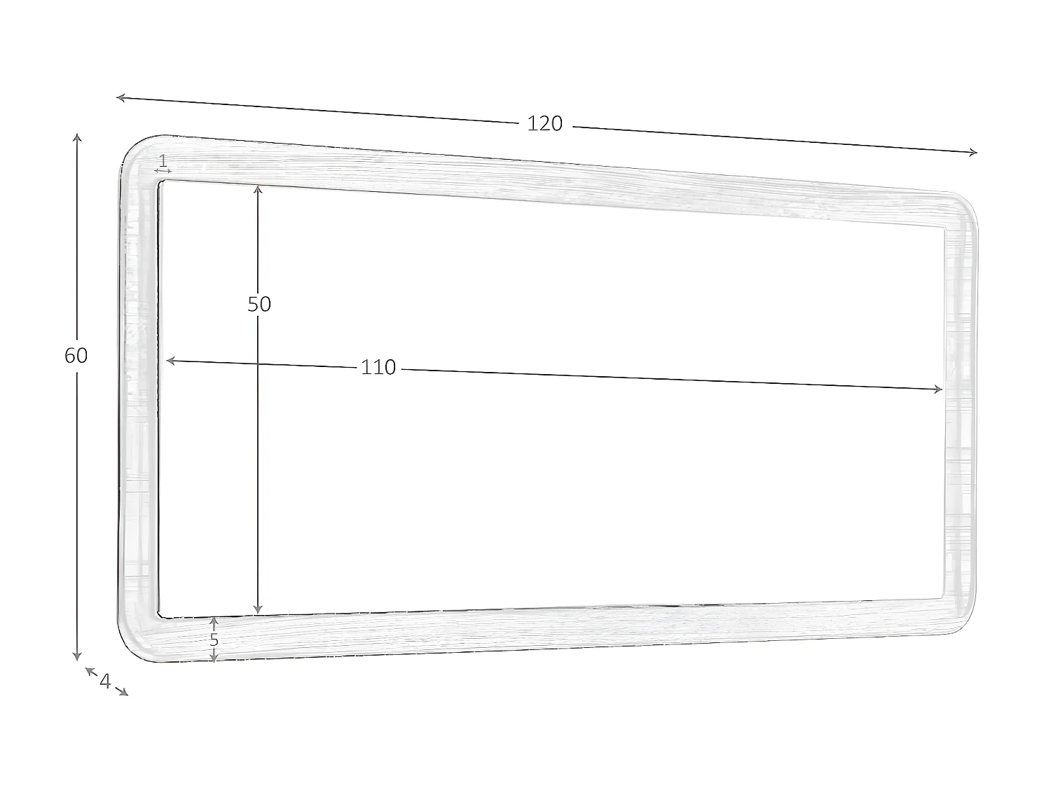Miroir mural rectangulaire noyer 3248 ANGEL CERDA