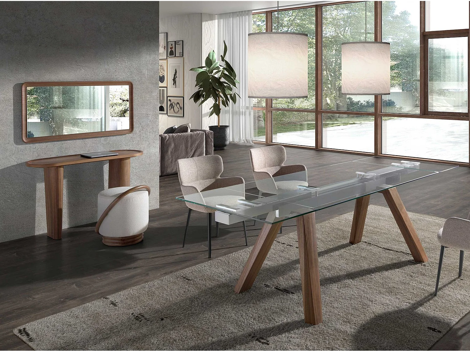 Miroir mural rectangulaire noyer 3248 ANGEL CERDA