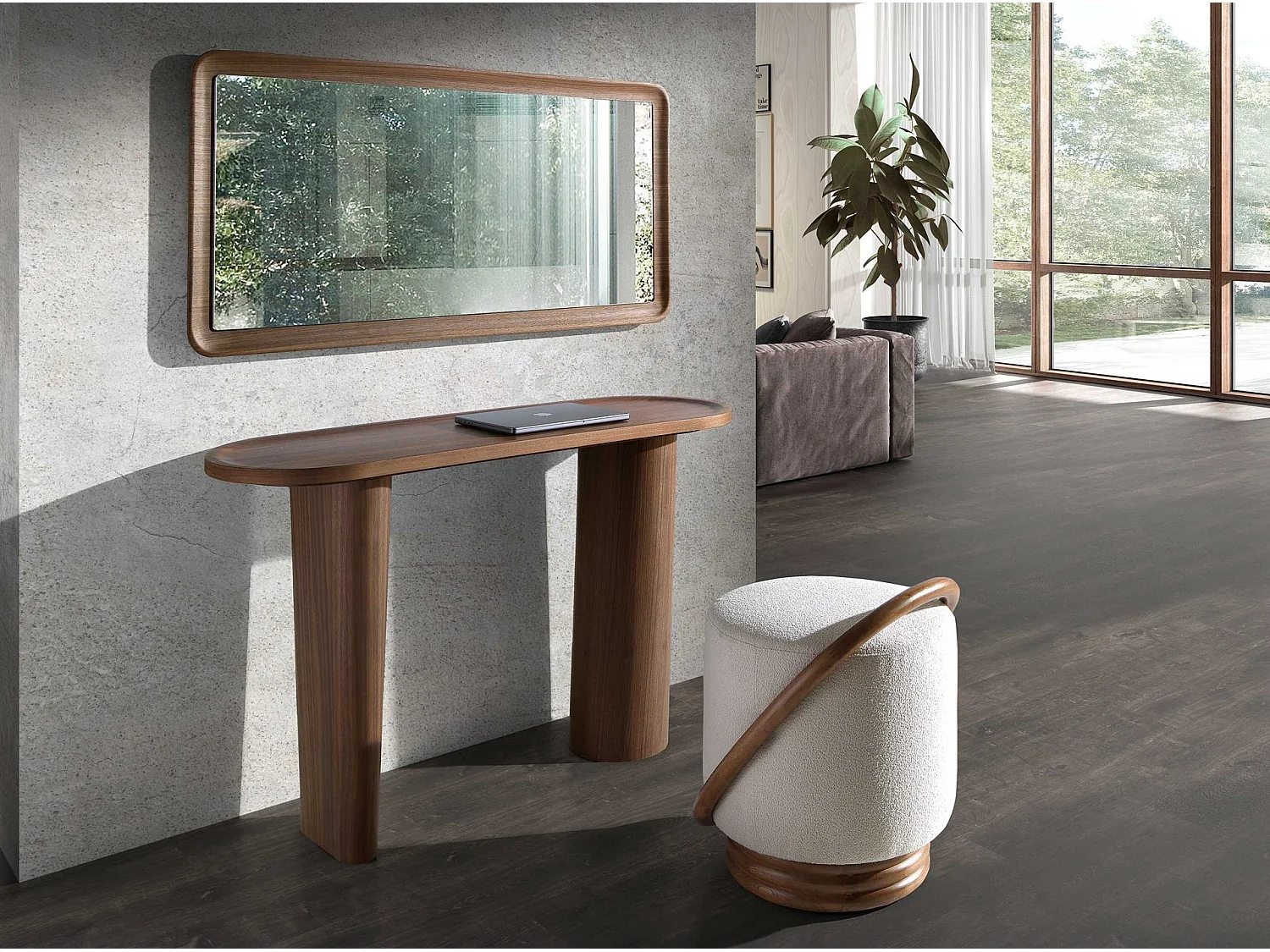 Miroir mural rectangulaire noyer 3248 ANGEL CERDA