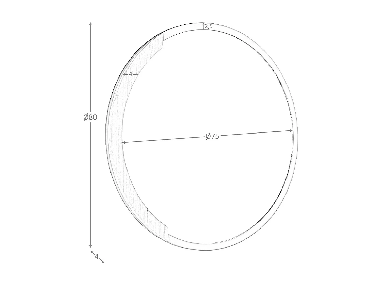 Miroir mural rond acier noir 3247 ANGEL CERDA