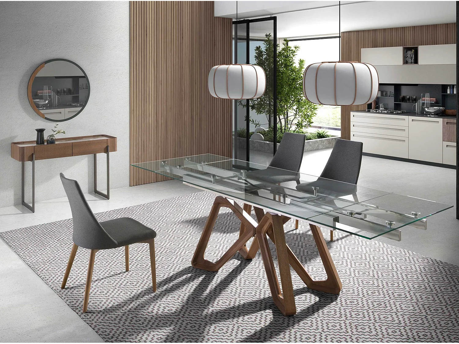 Miroir mural rond acier noir 3247 ANGEL CERDA