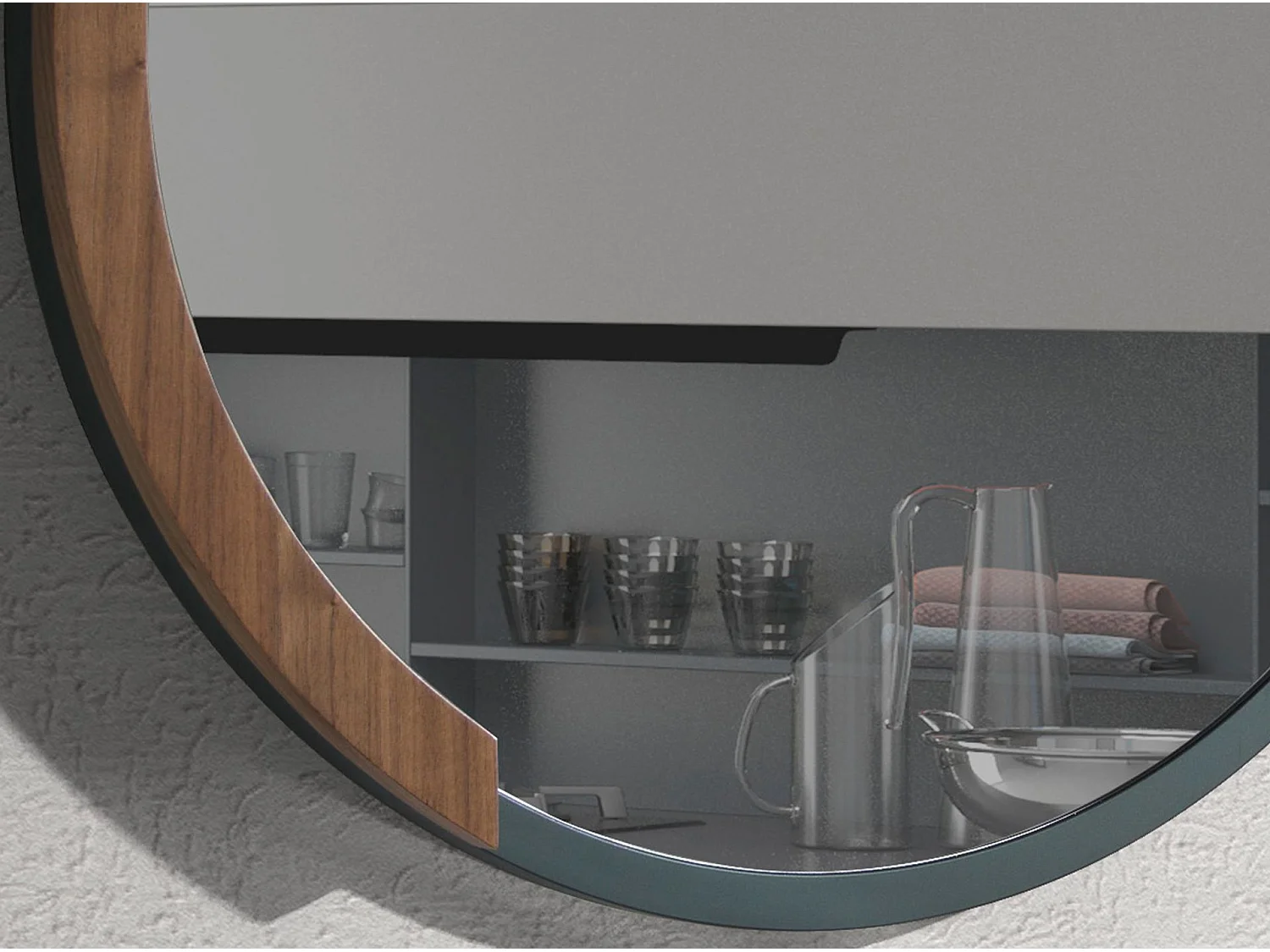 Miroir mural rond acier noir 3247 ANGEL CERDA