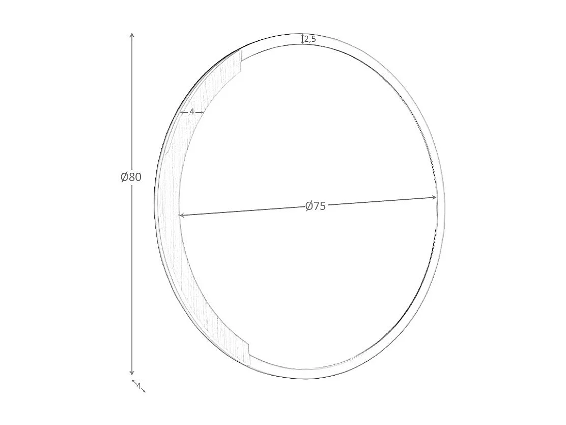 Miroir mural rond acier noir 3247 ANGEL CERDA