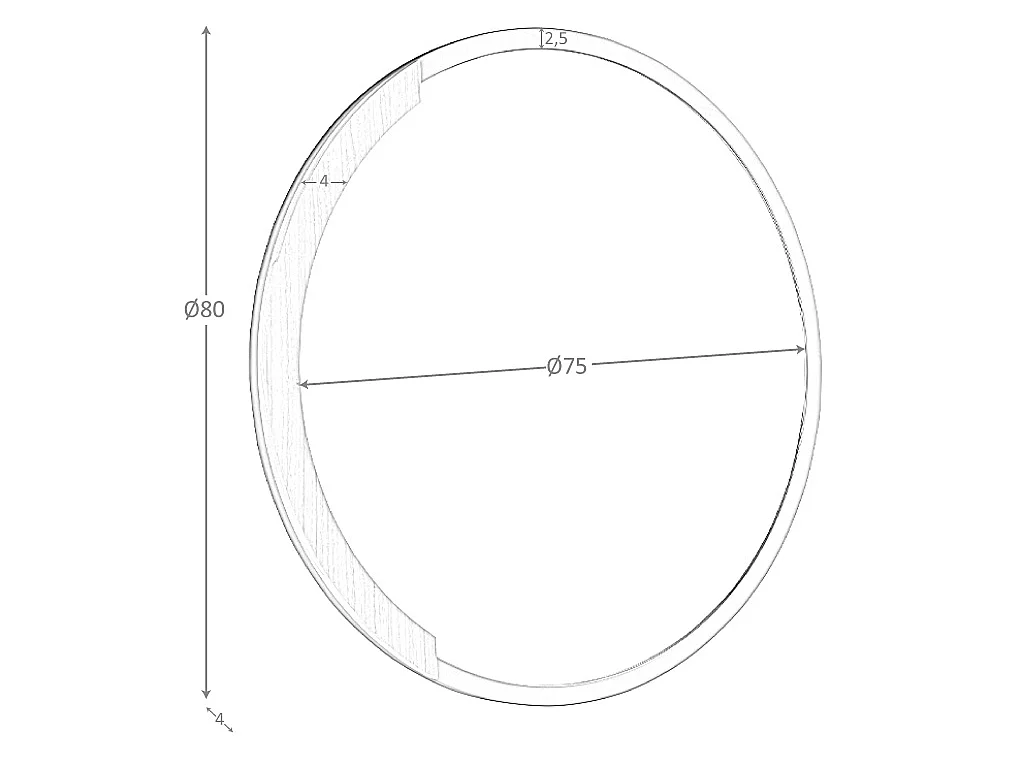 Miroir mural rond bois MDF couleur vert 3247 ANGEL CERDA