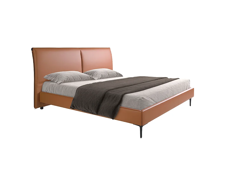Lit en similicuir marron 7158 ANGEL CERDA