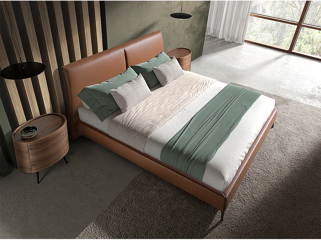 Lit en similicuir marron 7158 ANGEL CERDA