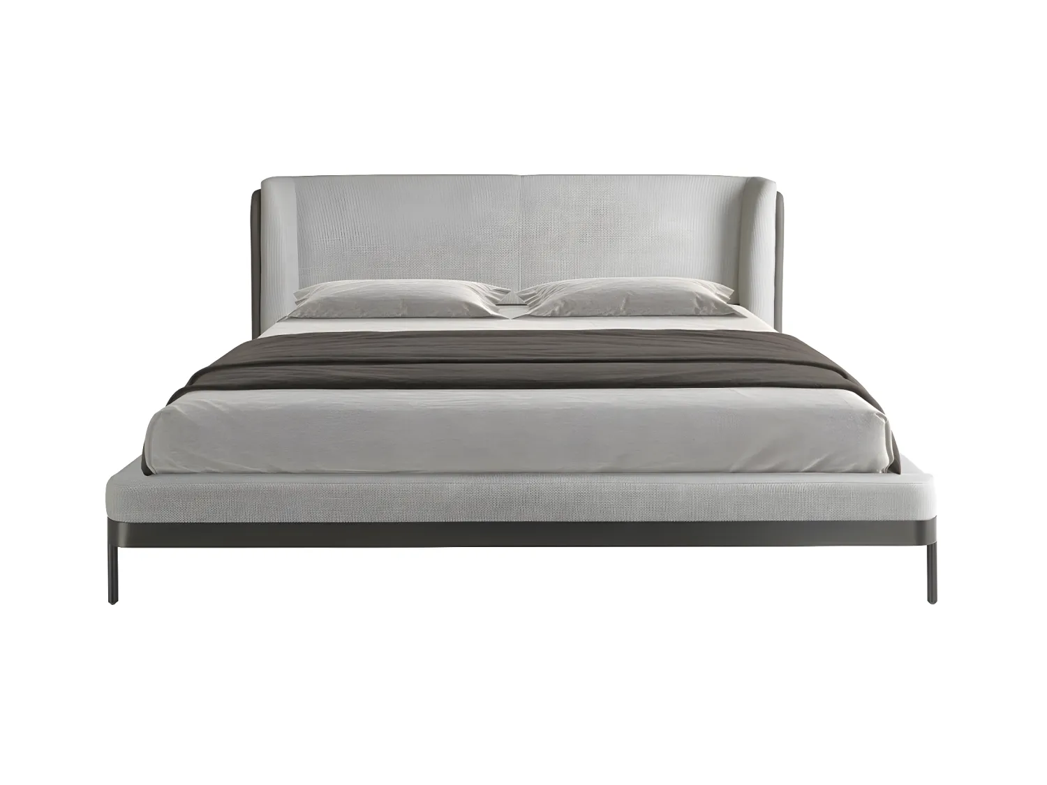 Letto in tessuto grigio chiaro e similpelle grigio scuro   7156 ANGEL CERDA