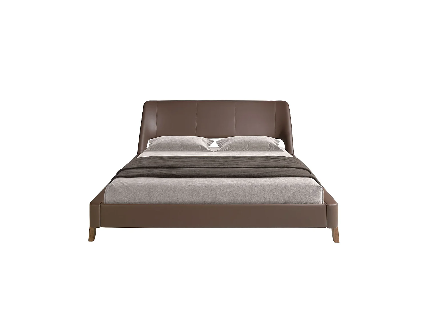 Lit en tissu gris clair et similicuir gris foncé 7156 ANGEL CERDA