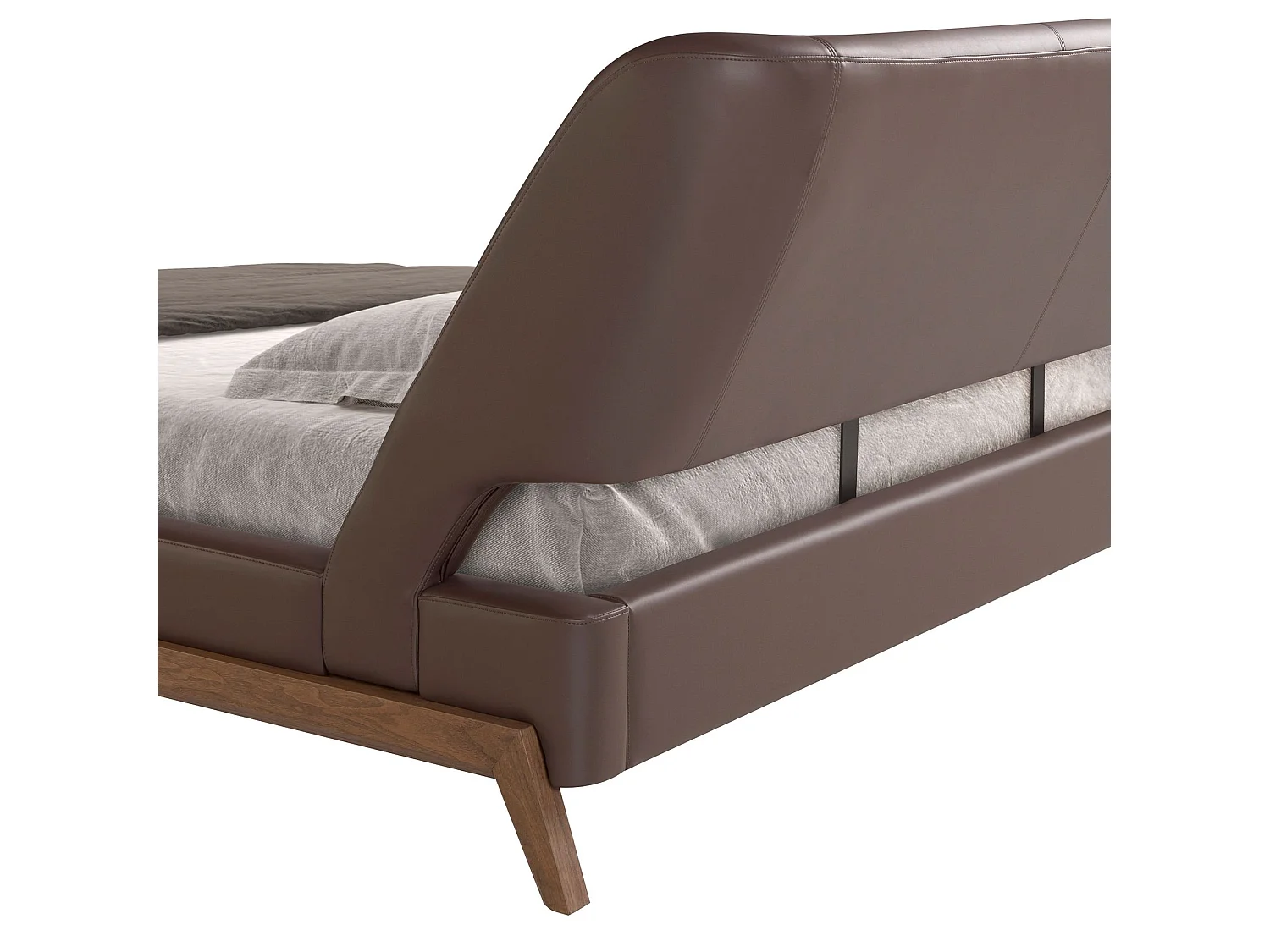 Lit en tissu gris clair et similicuir gris foncé 7156 ANGEL CERDA