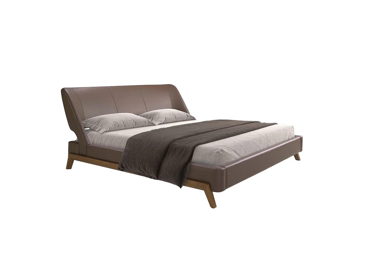 Lit en tissu gris clair et similicuir gris foncé 7156 ANGEL CERDA