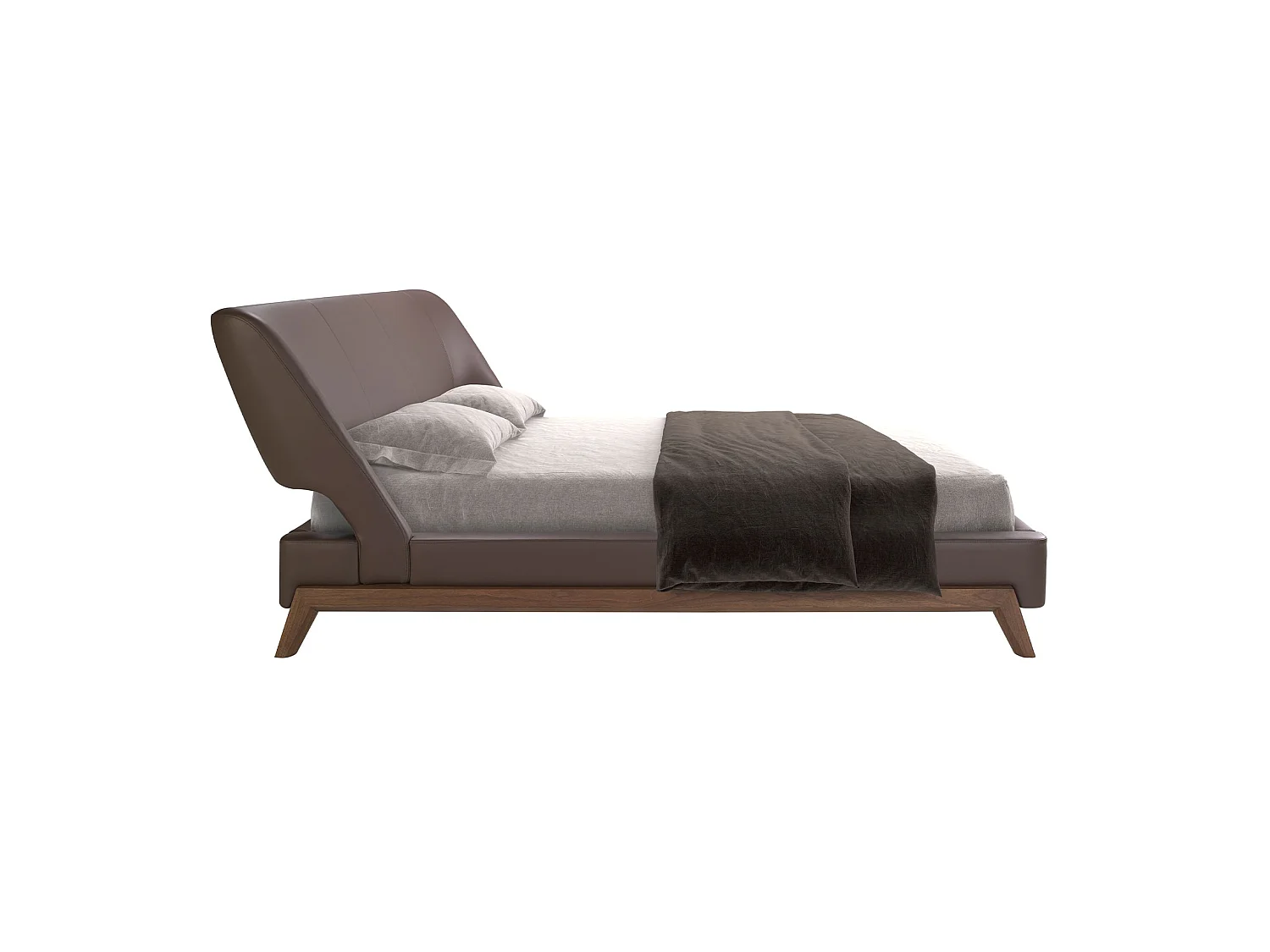 Lit en tissu gris clair et similicuir gris foncé 7156 ANGEL CERDA