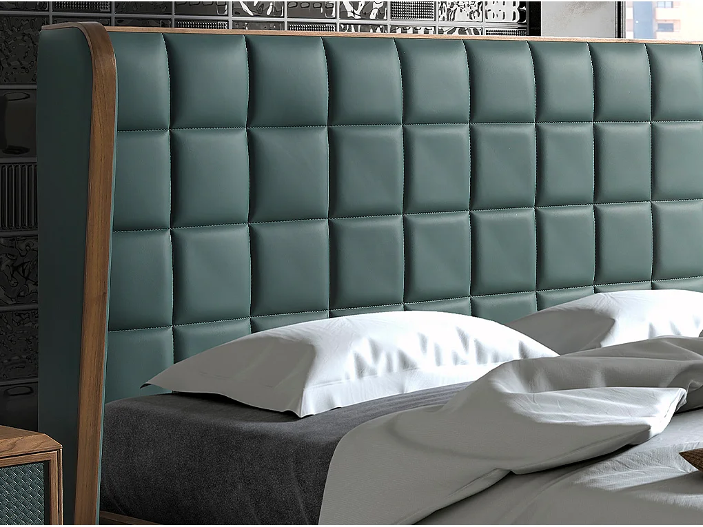 Lit en similicuir vert foncé 7148 ANGEL CERDA
