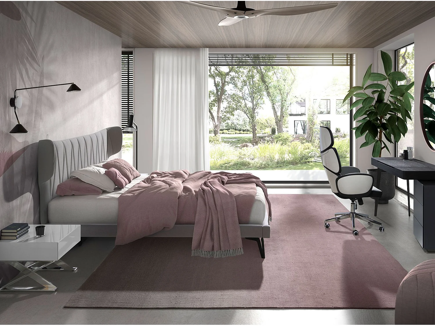 Lit en tissu gris clair 7160 ANGEL CERDA