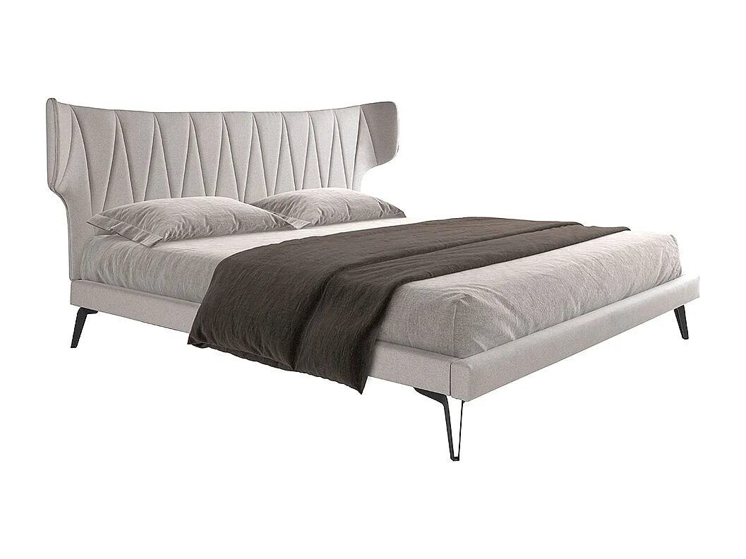 Lit en tissu gris clair 7160 ANGEL CERDA