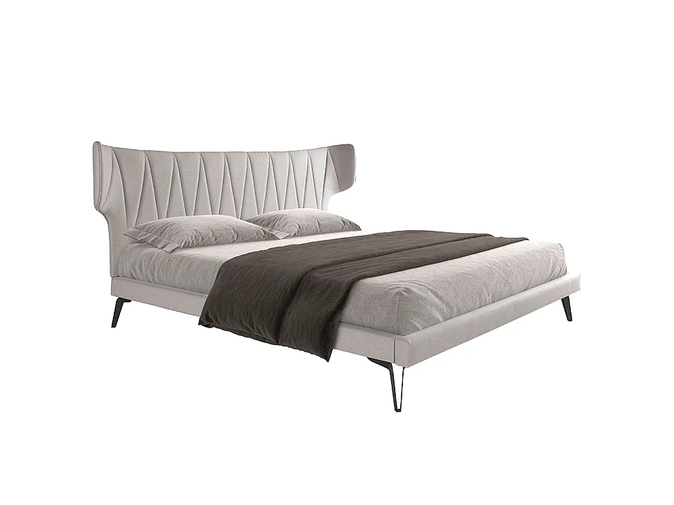 Lit en tissu gris clair 7160 ANGEL CERDA