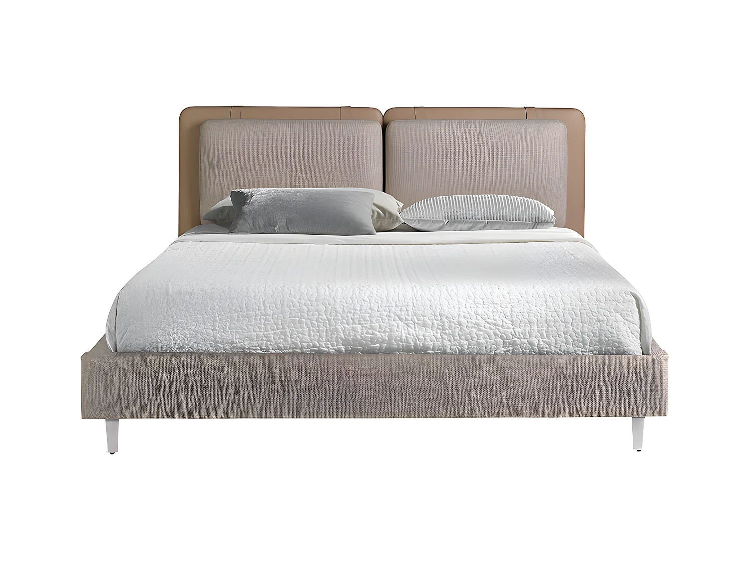 Bed van nertsleer en grijze stof 7154 ANGEL CERDA