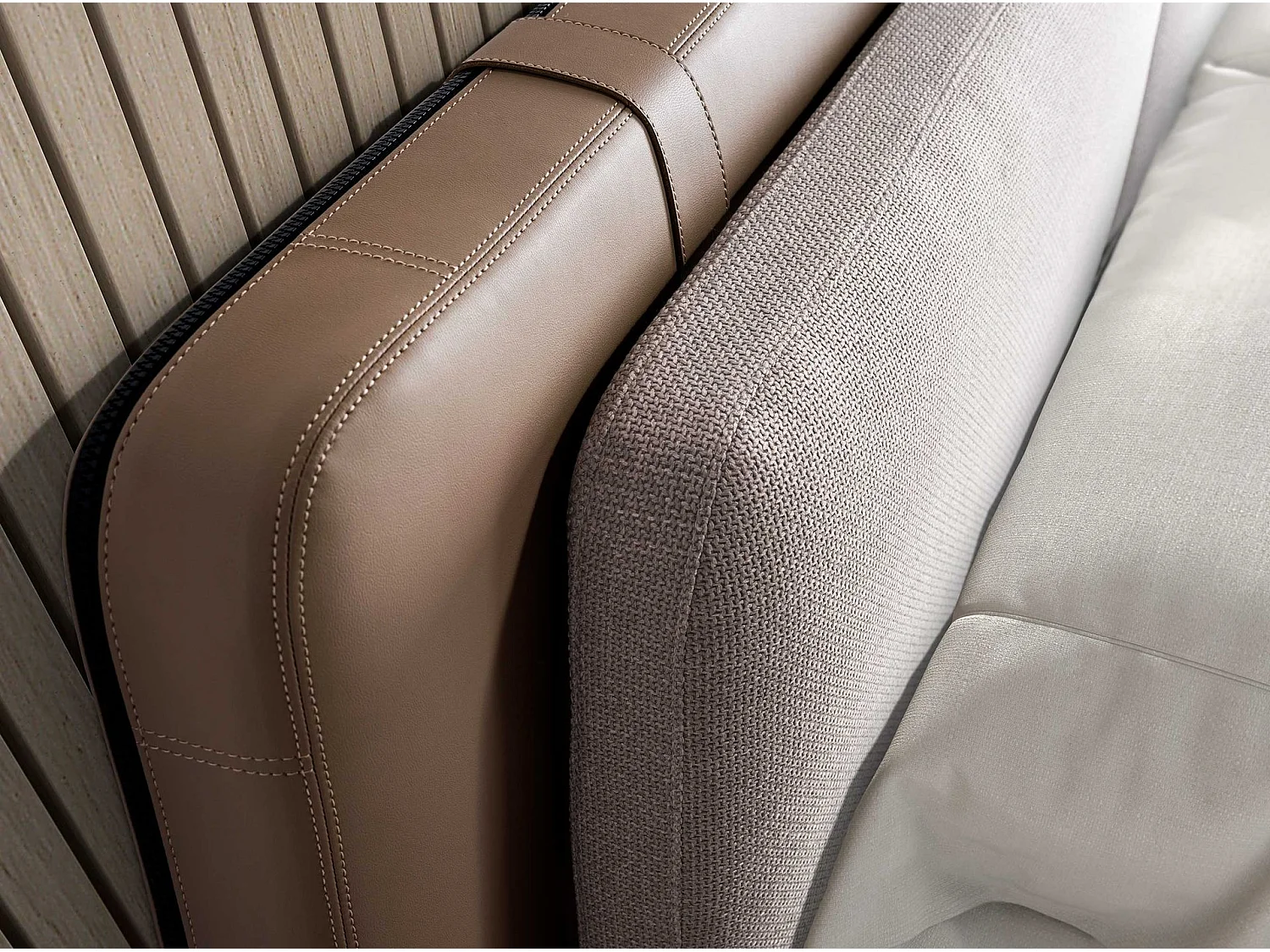 Bed van nertsleer en grijze stof 7154 ANGEL CERDA