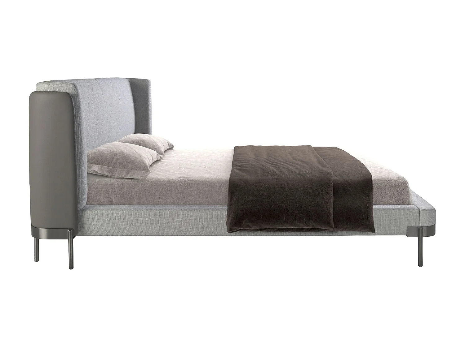 Bed van nertsleer en grijze stof 7154 ANGEL CERDA