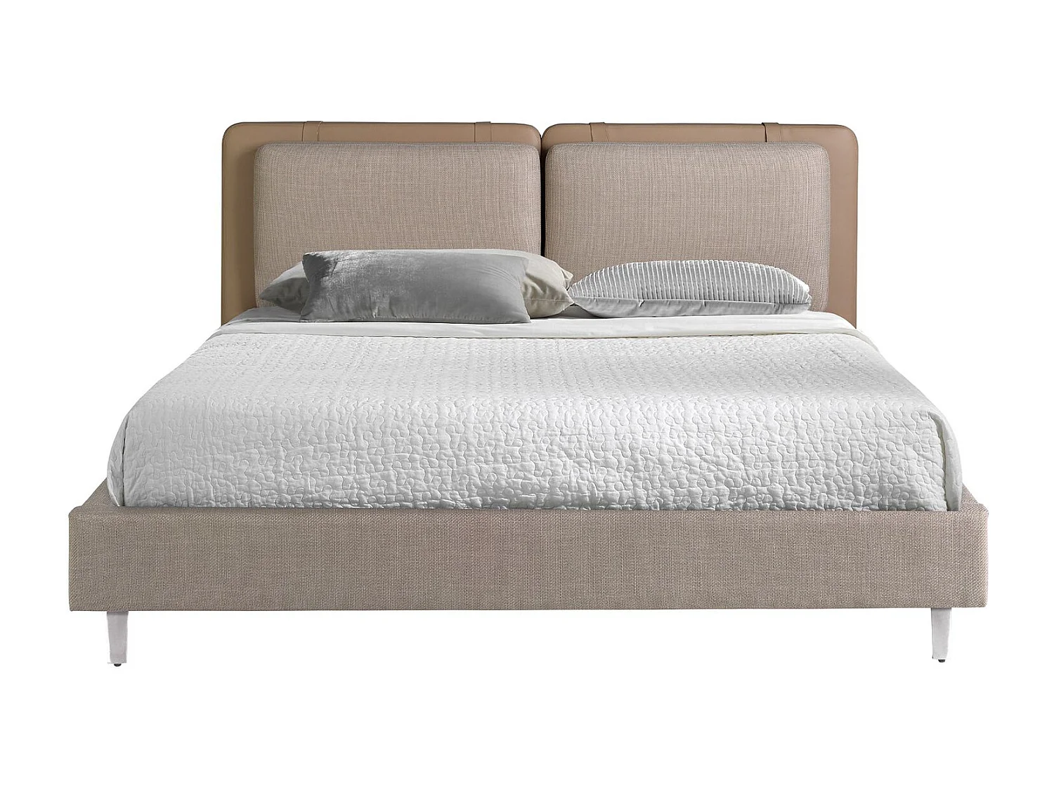 Bed van nertsleer en grijze stof 7154 ANGEL CERDA