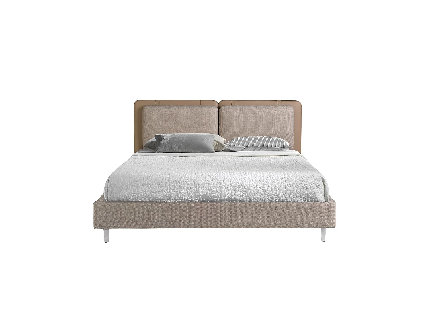 Letto in similpelle visone e tessuto grigio 7154 ANGEL CERDA