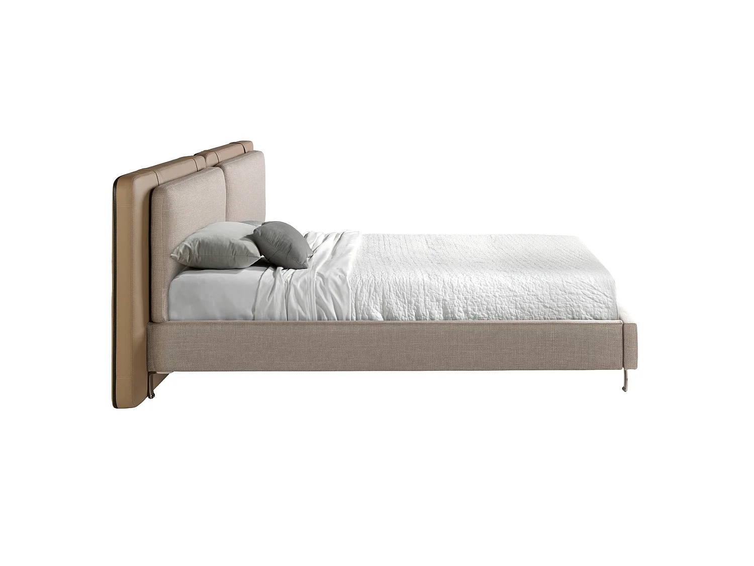 Letto in similpelle visone e tessuto grigio 7154 ANGEL CERDA