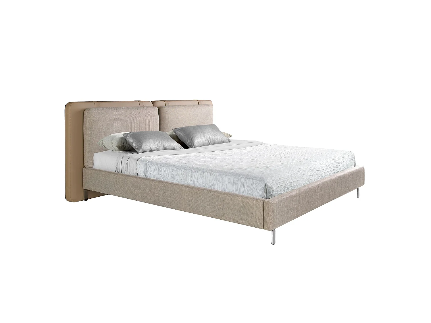 Letto in similpelle visone e tessuto grigio 7154 ANGEL CERDA