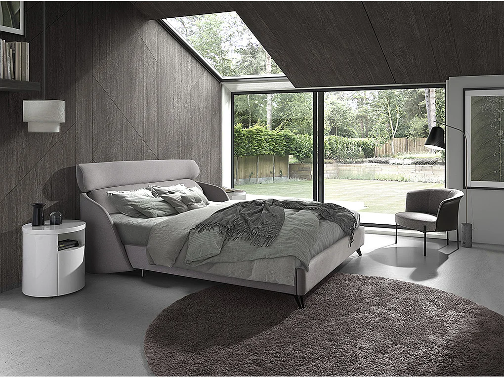 Lichtgrijs stoffen bed 7161 ANGEL CERDA