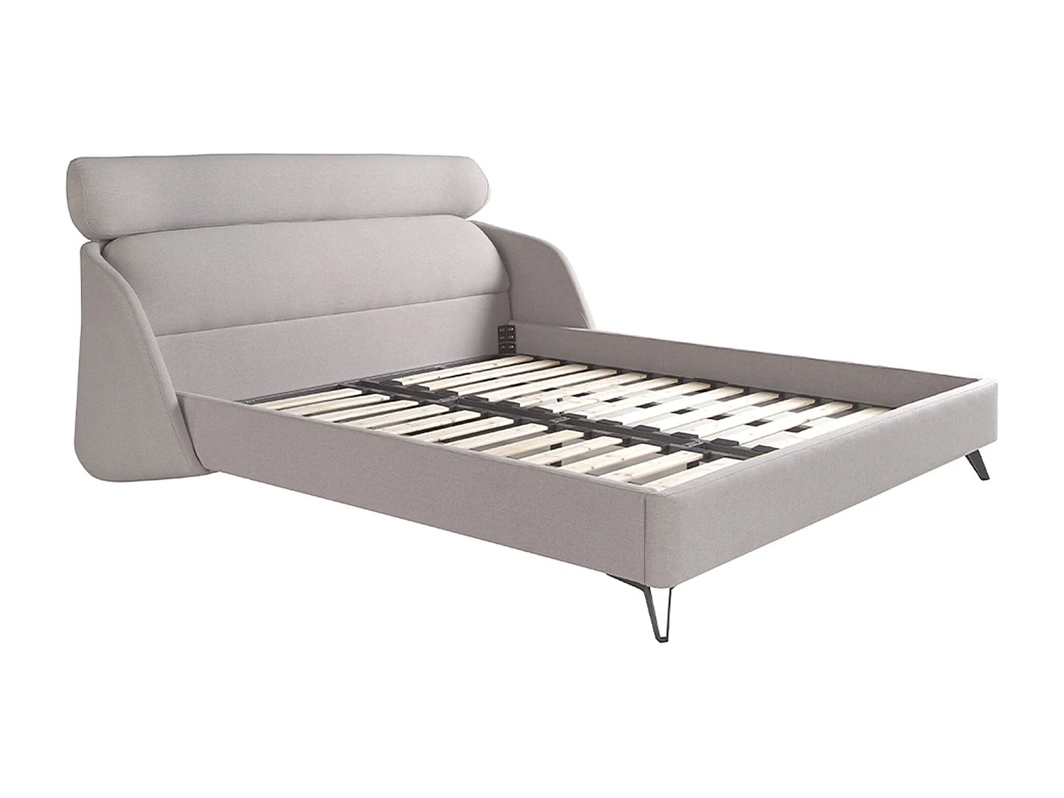 Bett aus hellgrauem Stoff 7161 ANGEL CERDA