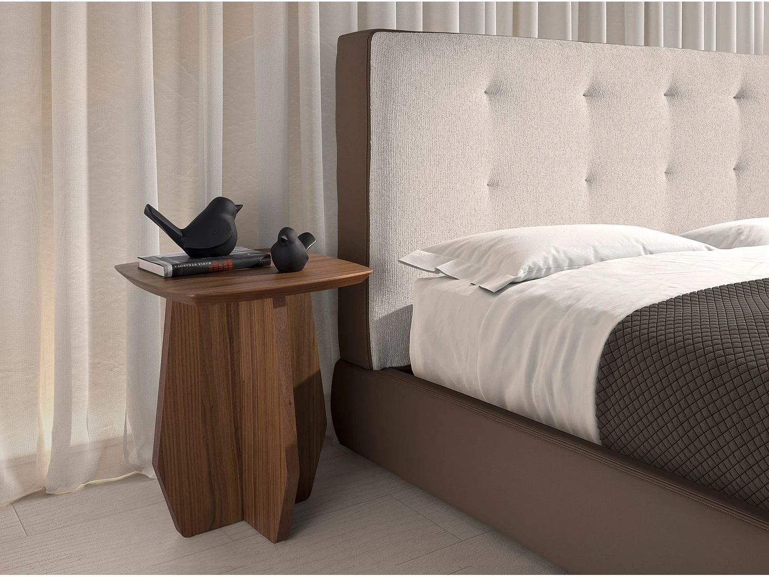 Lit en tissu gris clair 7161 ANGEL CERDA