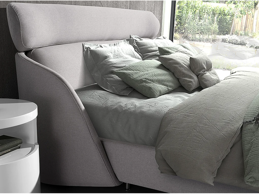 Lit en tissu gris clair 7161 ANGEL CERDA