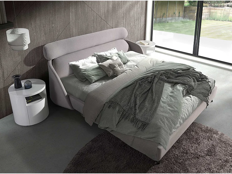 Letto in tessuto grigio chiaro 7161 ANGEL CERDA