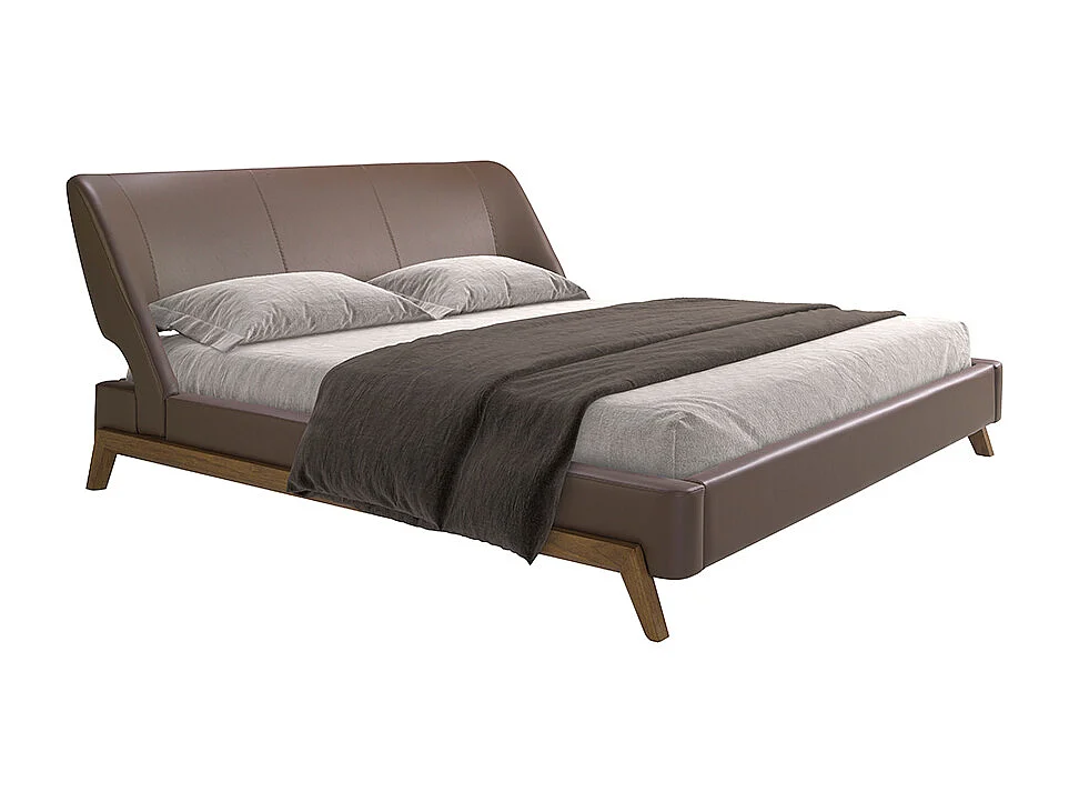 Chocoladebruin kunstlederen bed 7159 ANGEL CERDA