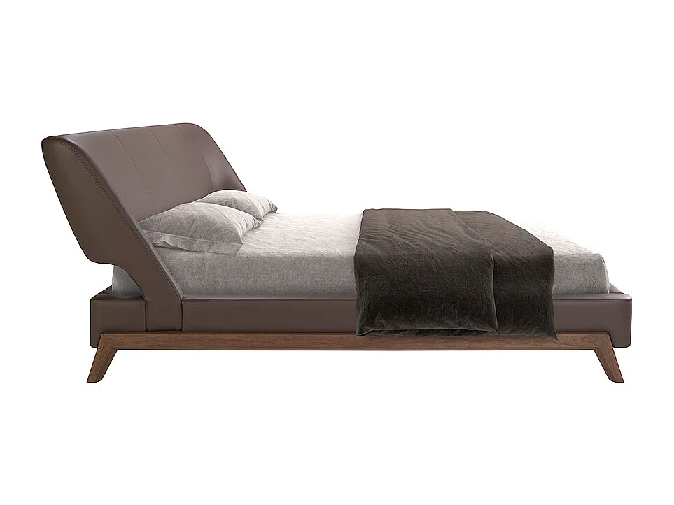 Chocoladebruin kunstlederen bed 7159 ANGEL CERDA
