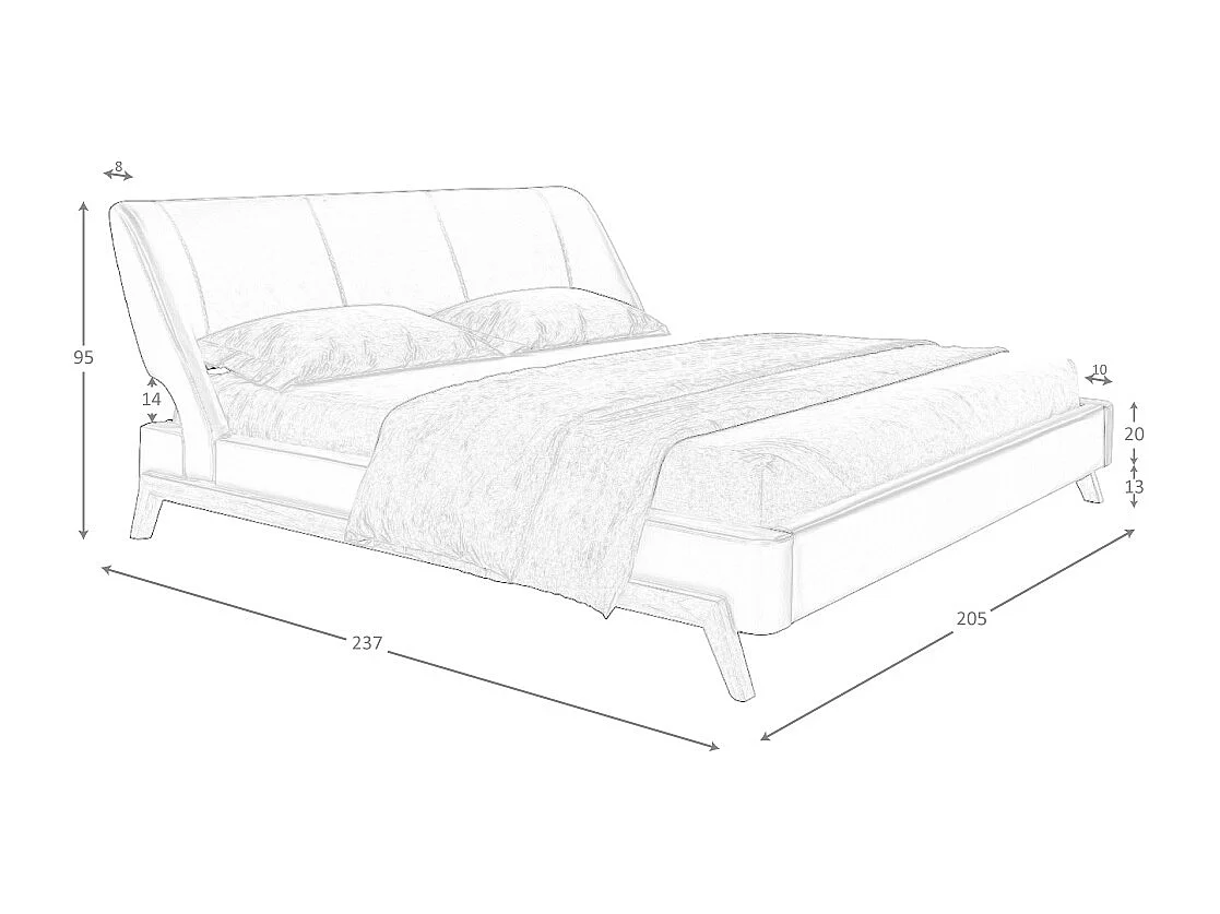 Chocoladebruin kunstlederen bed 7159 ANGEL CERDA