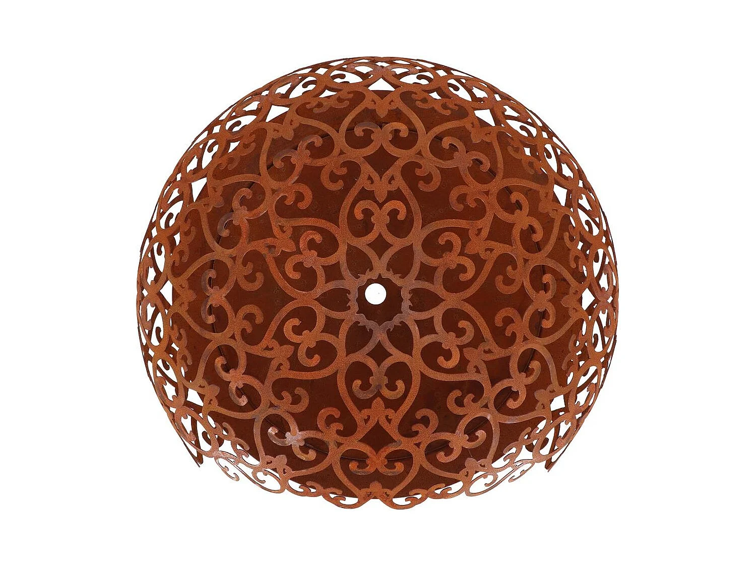 Brasero rond en métal rouillé Arabesque