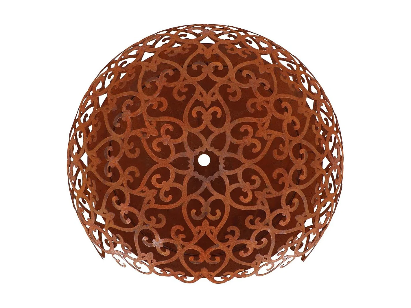 Brasero rond en métal rouillé Arabesque