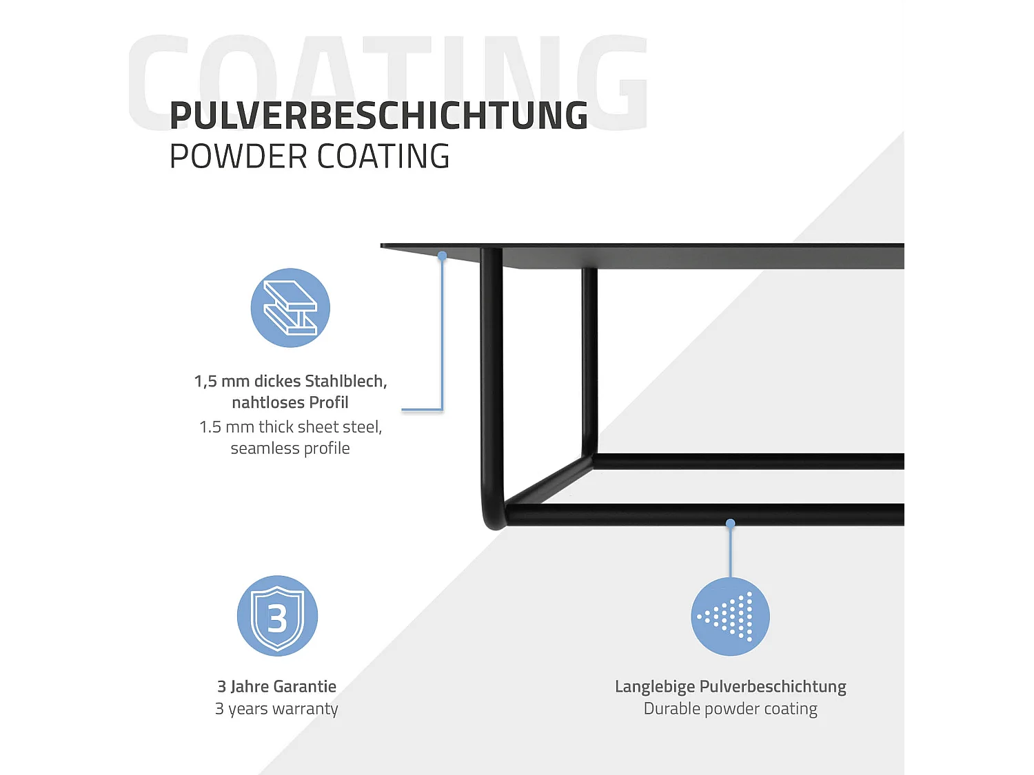 3x Appendiabiti da parete con ripiano in acciaio nero per ingresso 60x30x15 cm