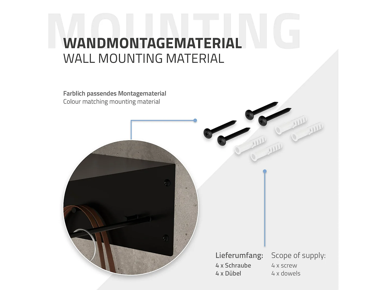 2x Portemanteau mural avec étagère barre de penderie porte-chapeaux métal noir