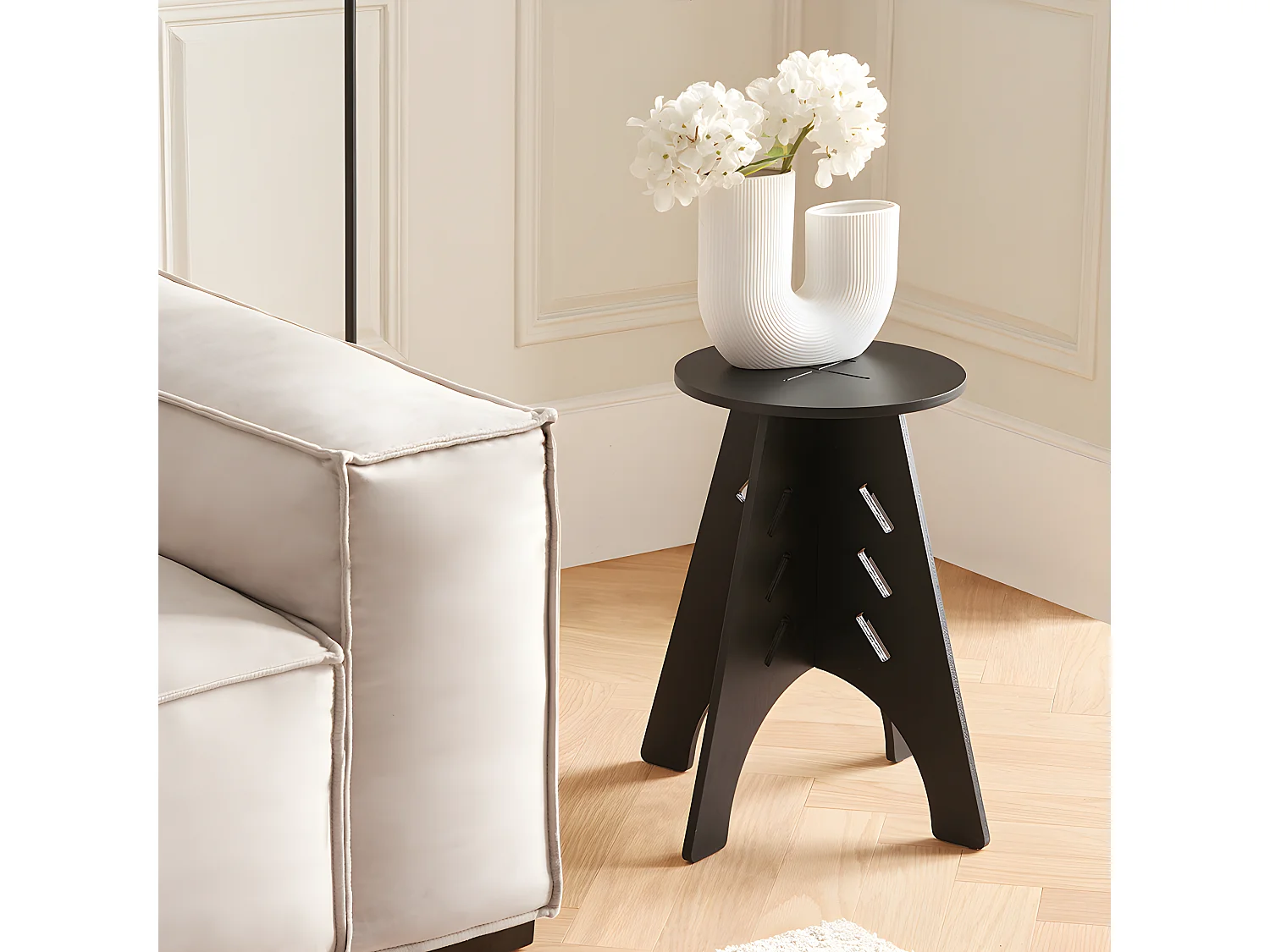 SoBuy, sofá mesa lateral, Prato com rodas, móvel de telefone, HFBT01-K-SCH