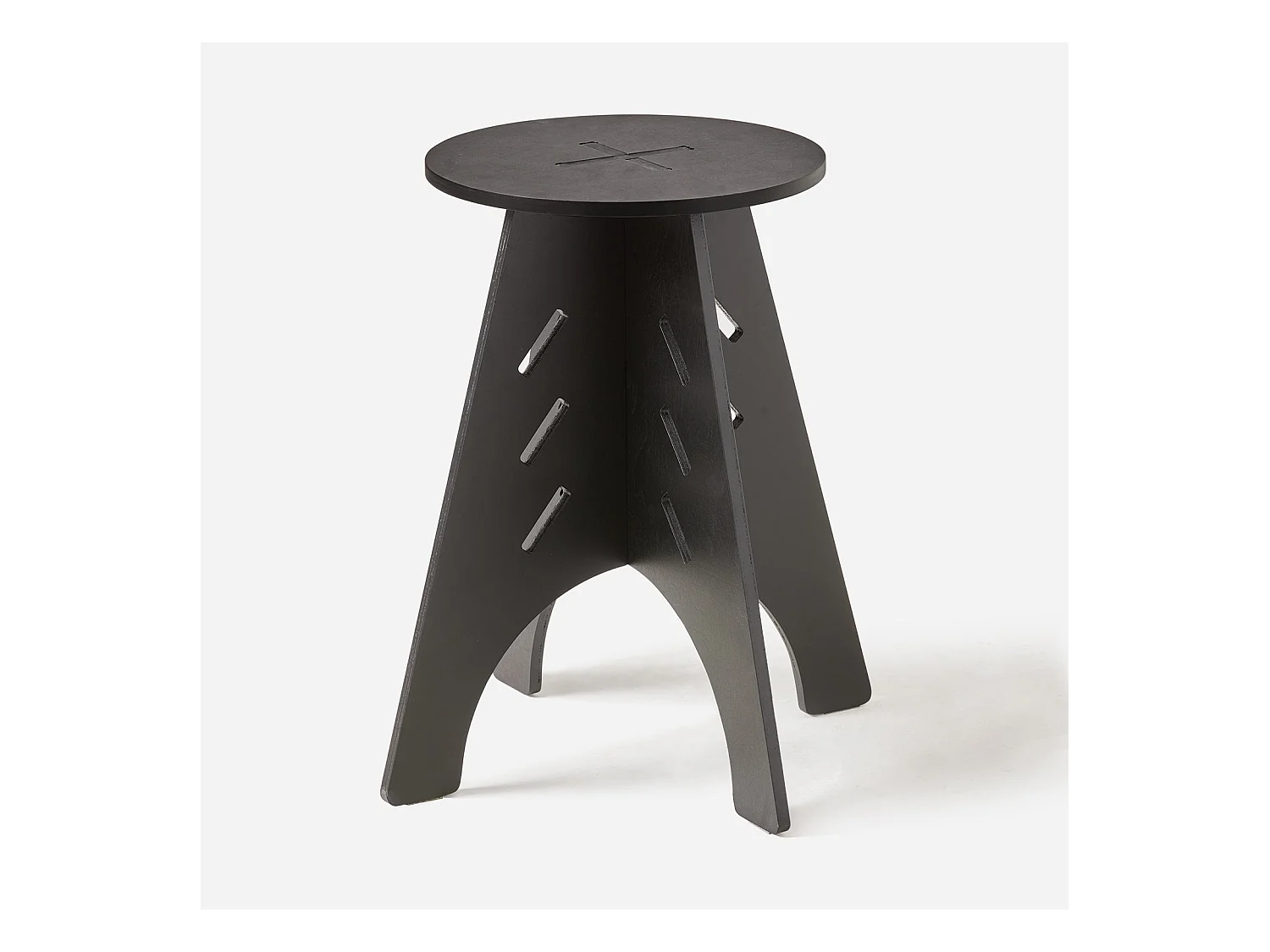 SoBuy HFBT01-K-SCH  Table d'appoint Ronde en Bois Table Basse Ronde Table de Nuit Table de Chevet Bouts de Canapé Marron en Tenons et Mortaises, Noir