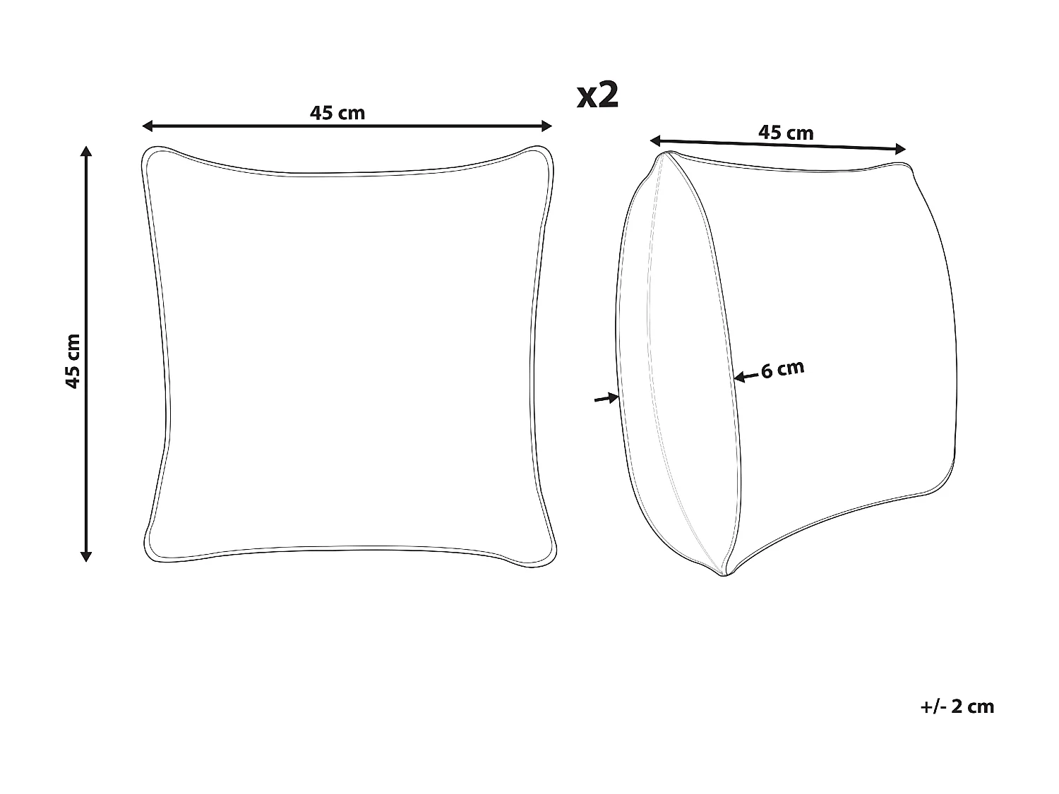 Dekokissen 2er Set Baumwolle gelb 45x45 cm Regenbogen bestickt Kinderzimmer Leea