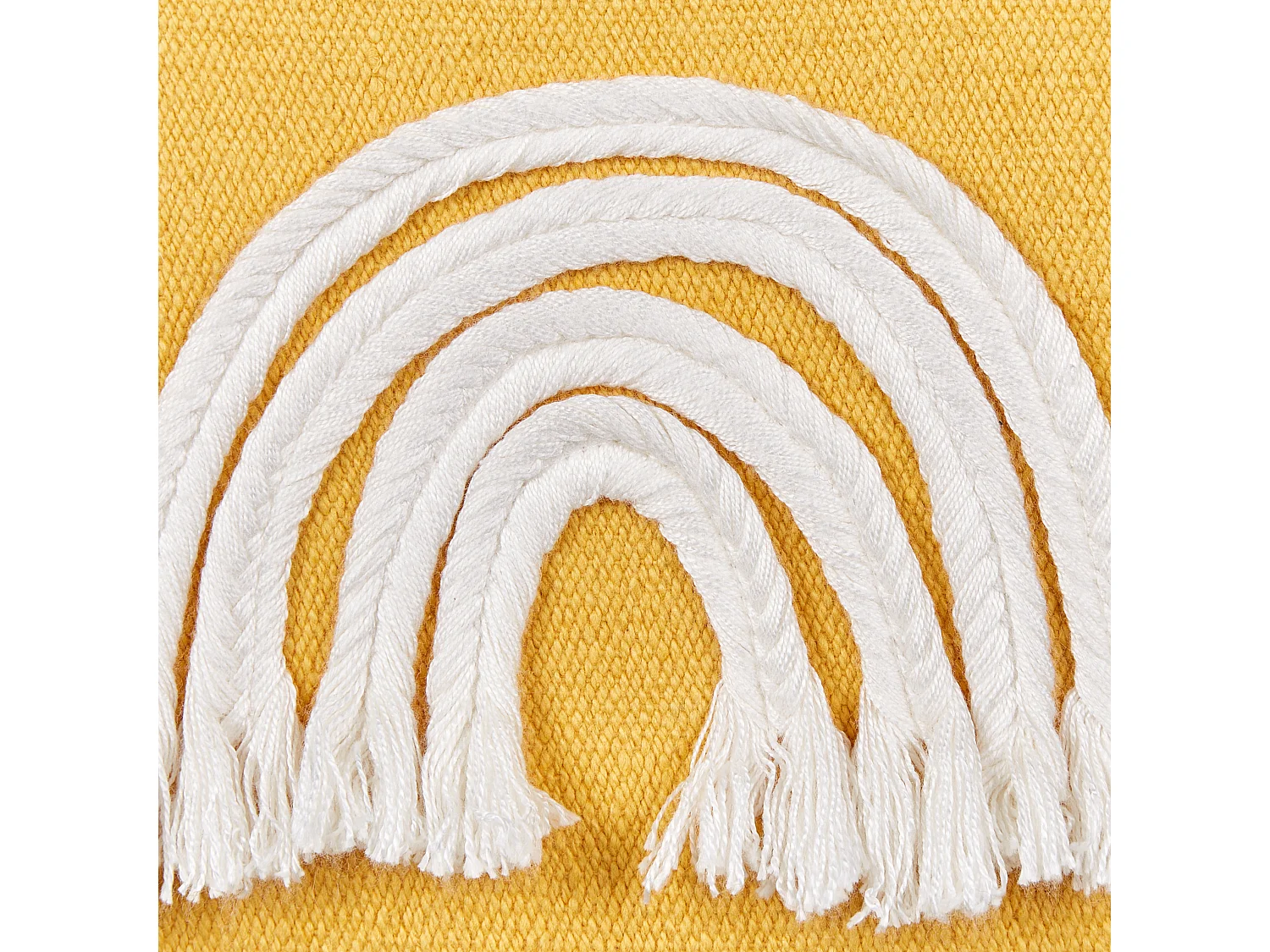Lot de 2 coussins en coton brodé à motif d'arc-en-ciel jaune 45 x 45 cm LEEA