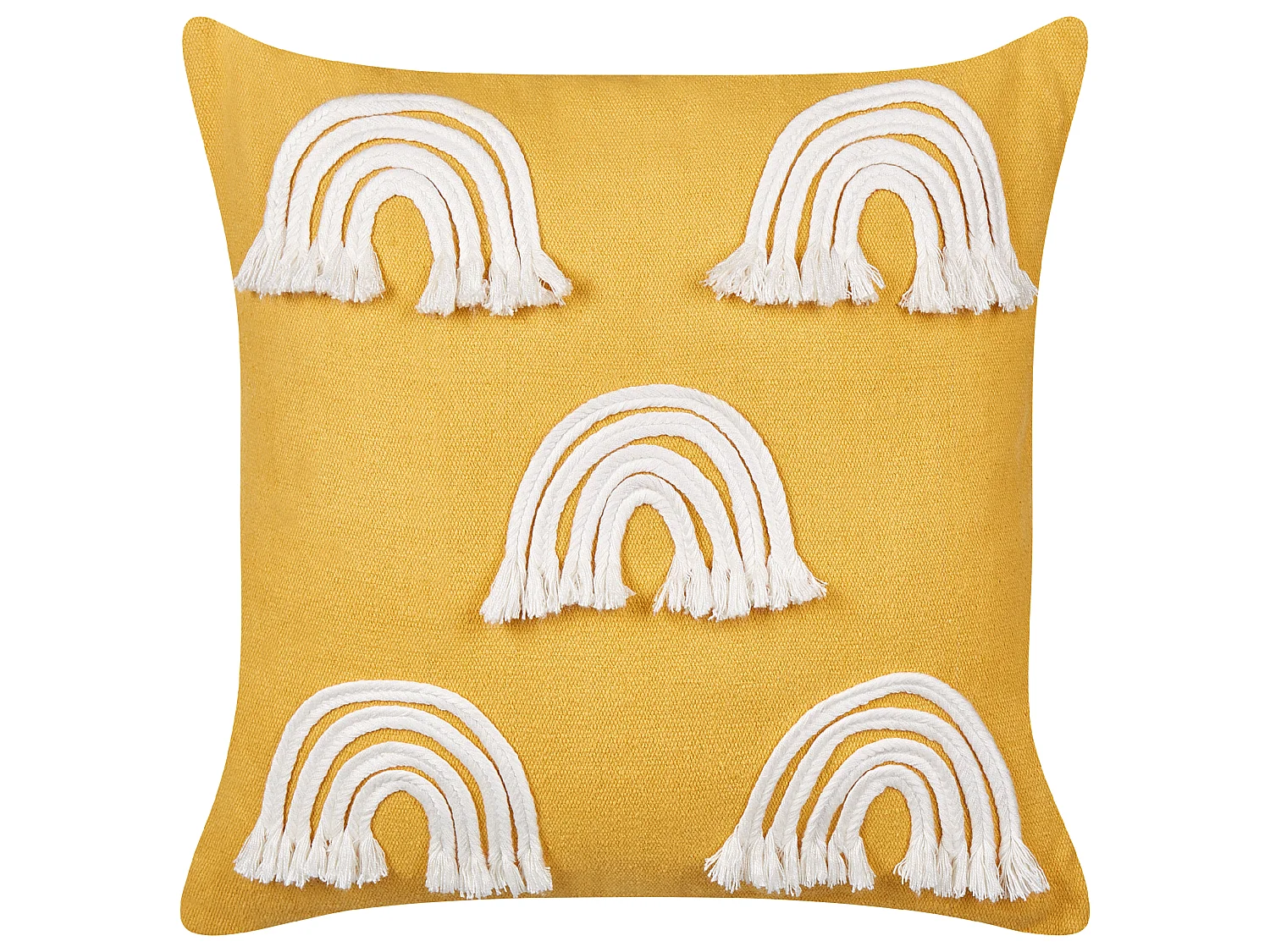 Dekokissen Regenbogenmotiv Baumwolle gelb 45 x 45 cm 2er Set LEEA