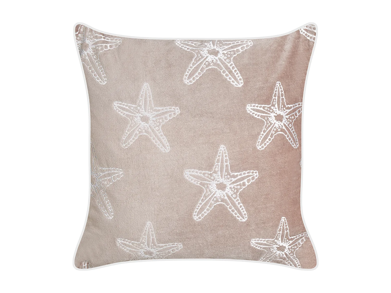 Lot de 2 coussins décoratifs CERAMIUM Velours 45 x 45 cm Rose pastel Motif floral