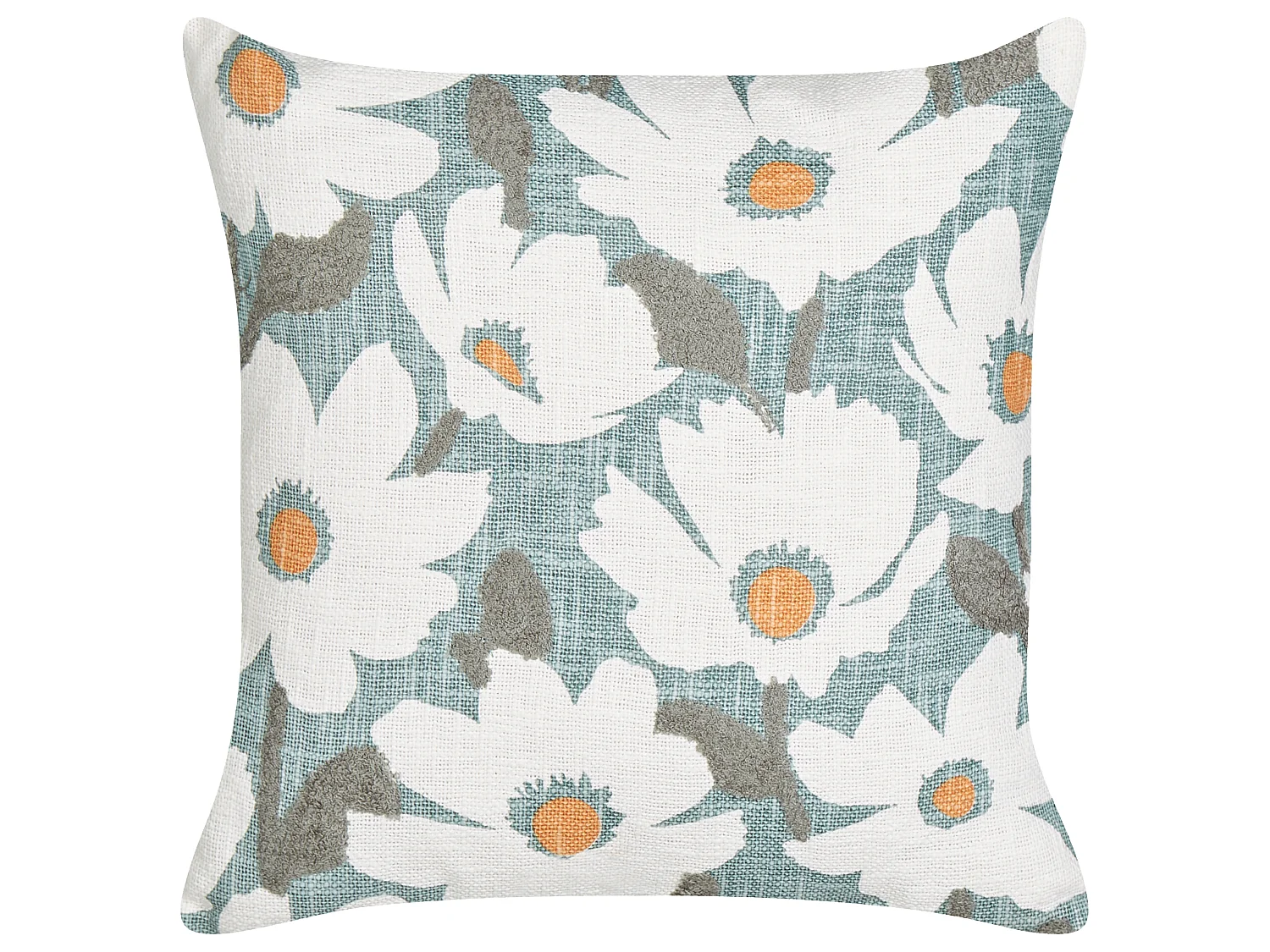 Set med 2 prydnadskuddar JATROPHA 45 x 45 cm Bomull Ljusblå Blommigt tryck