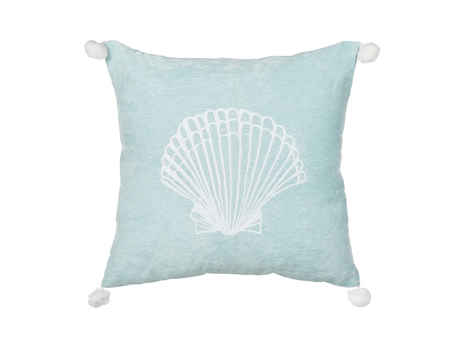 Coussin LEATHESIA Velours 45 x 45 cm Bleu clair Motif abstrait