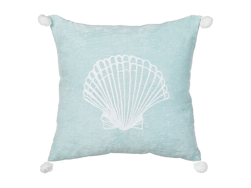 Coussin LEATHESIA Velours 45 x 45 cm Bleu clair Motif abstrait