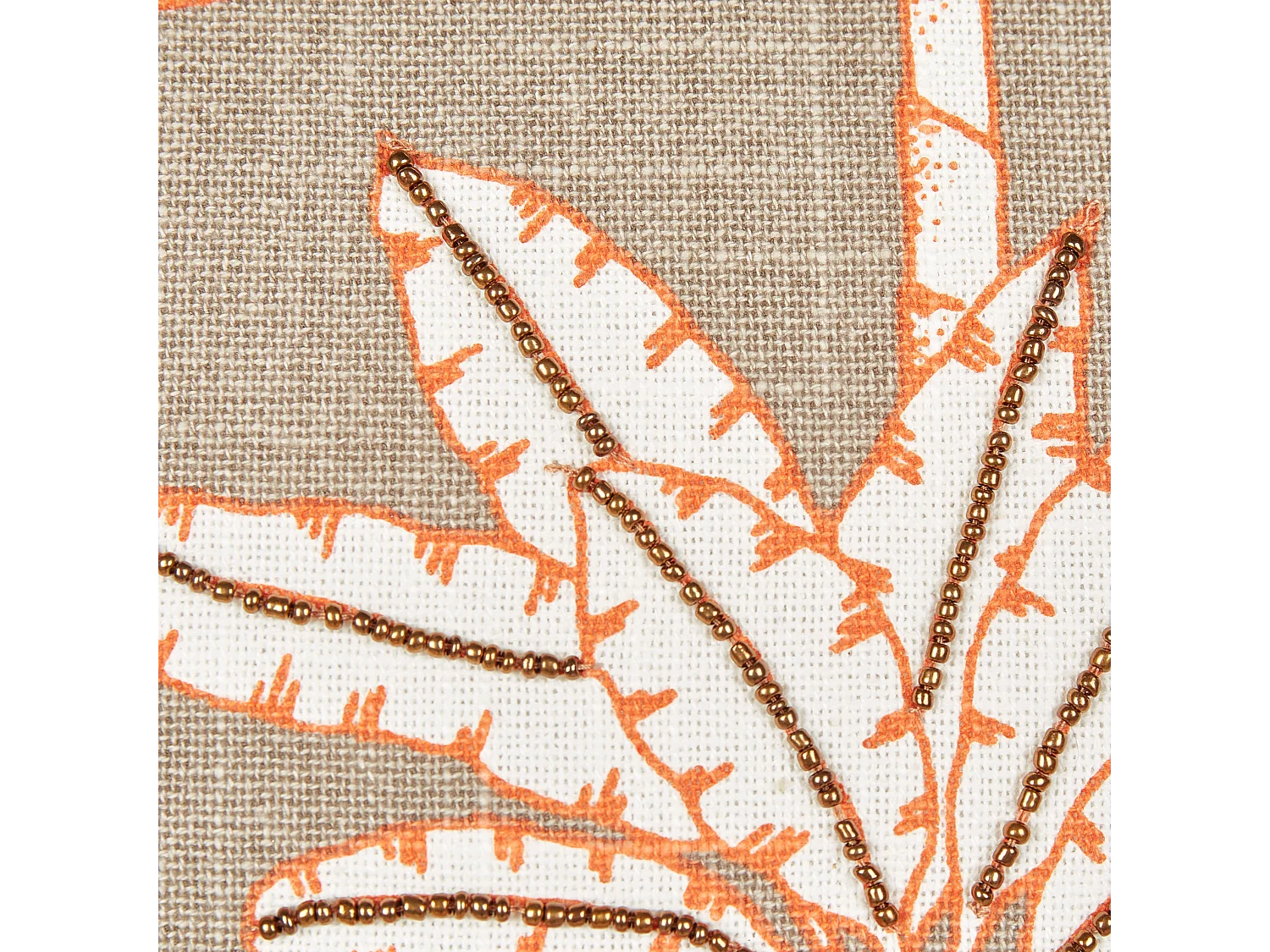 Cuscino decorativo MELOBESIA Cotone 45 x 45 cm Beige Trama di piante