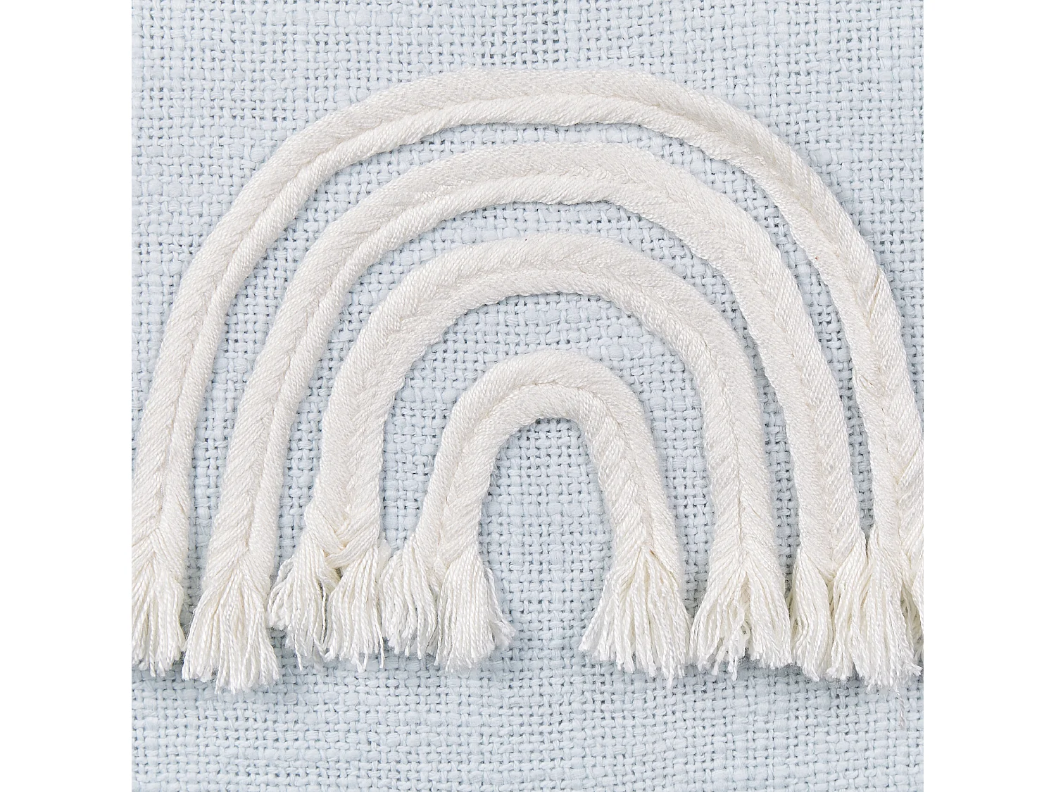 Lot de 2 coussins en coton brodé à motif d'arc-en-ciel bleu clair 45 x 45 cm LEEA