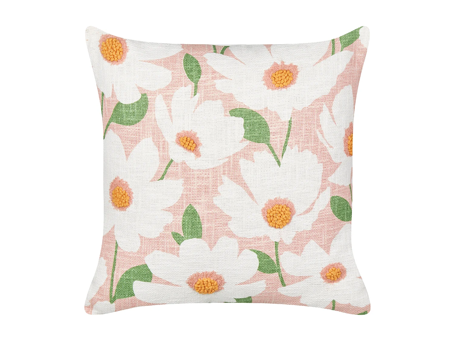 Set di 2 cuscini JATROPHA Cotone 45 x 45 cm Rosa Trama floreale